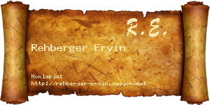 Rehberger Ervin névjegykártya